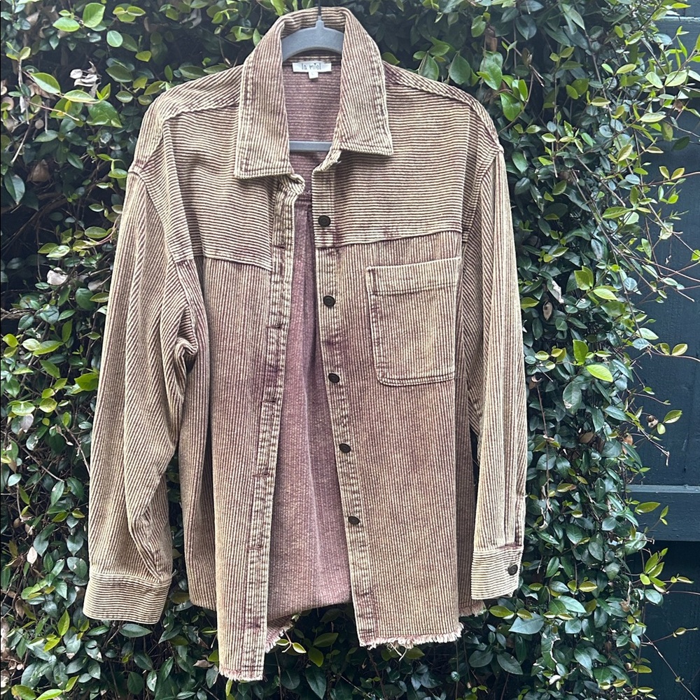 LA MIEL Brown Corduroy Button Down Shirt
